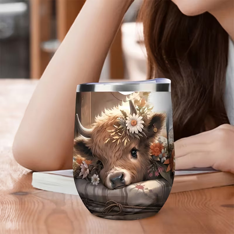 Highland Cow 12oz Stainless Steel Insulated Cup – Floral Country Travel Mug