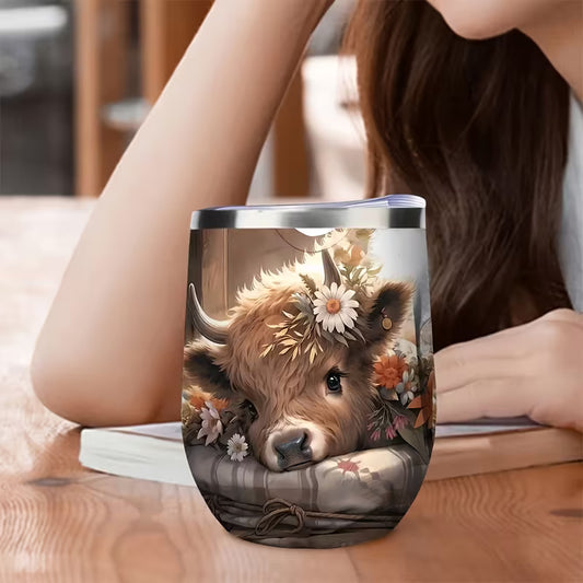 Highland Cow 12oz Stainless Steel Insulated Cup – Floral Country Travel Mug