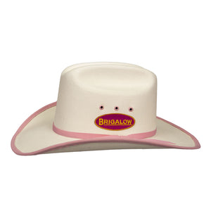 Hat - Western - Cheyenne White - Kids - Pink Trim