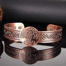 Load image into Gallery viewer, Copper Bangle - Tree of Life Keltic Knot Design
