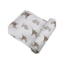 Load image into Gallery viewer, Texas Longhorn Bamboo Swaddle
