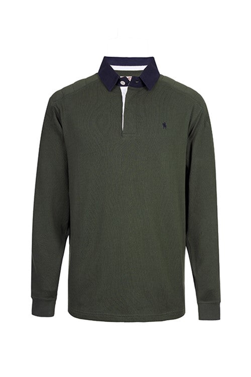 Thomas Cook Heavy Weight Jersey Knit Rugby - Olive