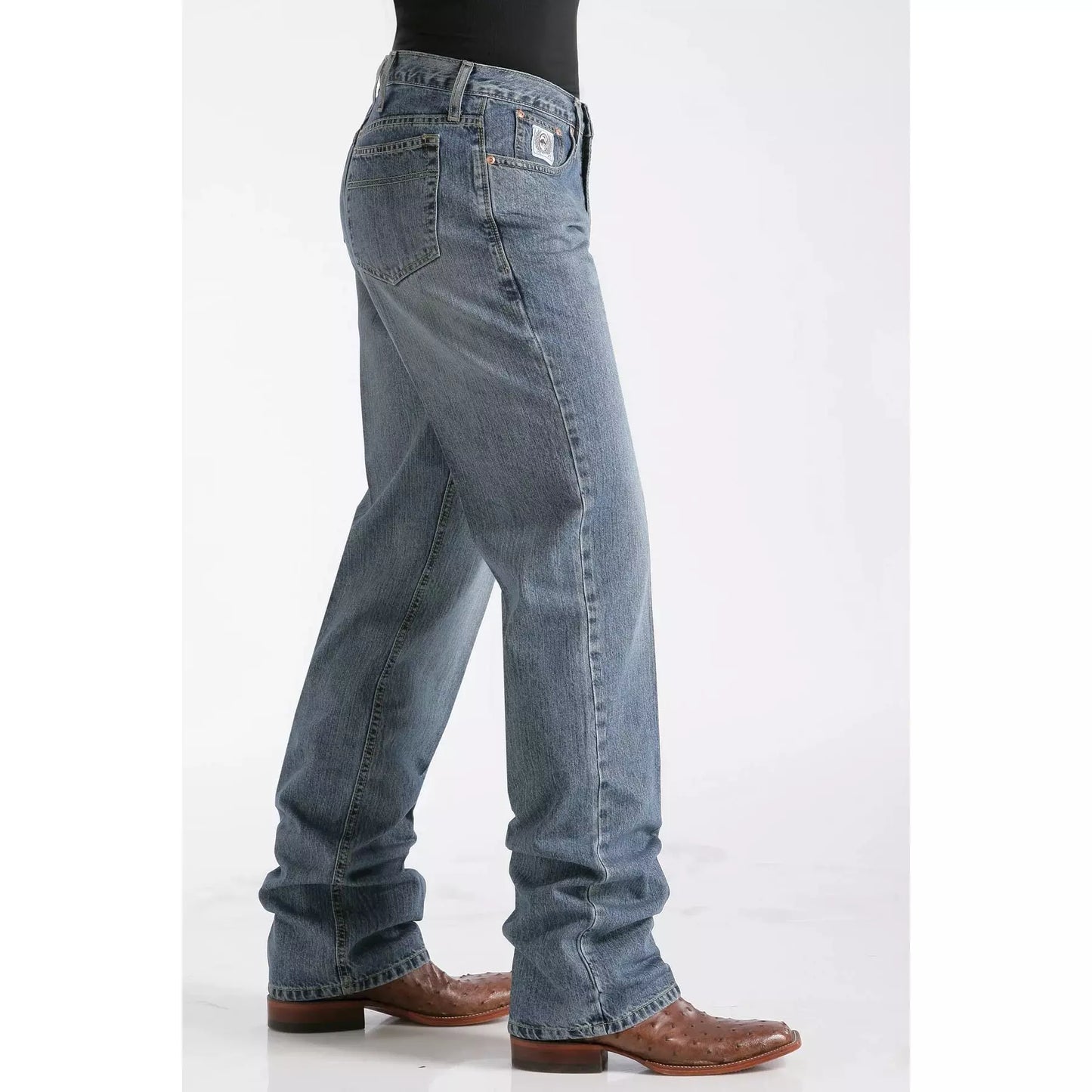 Cinch - 34" Leg Men’s White Label Relaxed Fit Jeans – Medium Stonewash