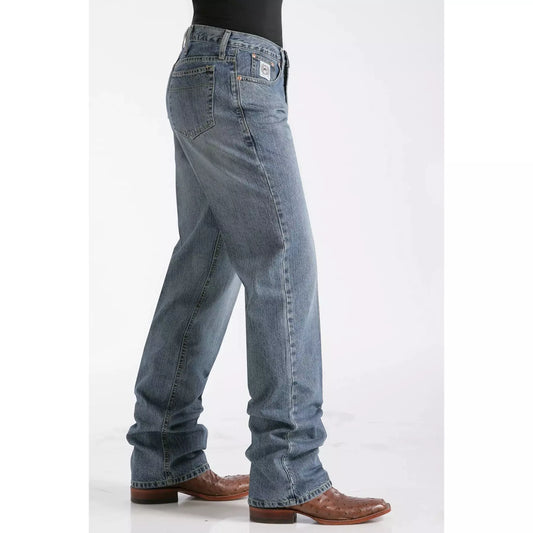 Cinch - 34" Leg Men’s White Label Relaxed Fit Jeans – Medium Stonewash