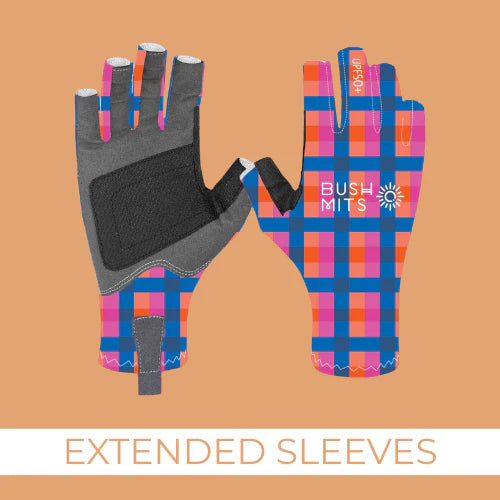 Bush Mits Desert Sunset Gingham UPF 50+ Sun Protection Gloves