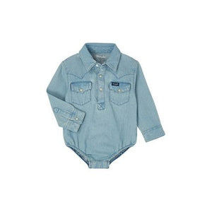 Wrangler – BABY Western Denim Bodysuit ( Faded Blue )