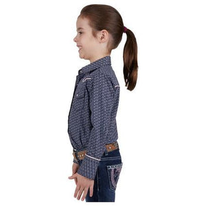 Pure Western - Girl’s Danica Print Western Long Sleeve Shirt