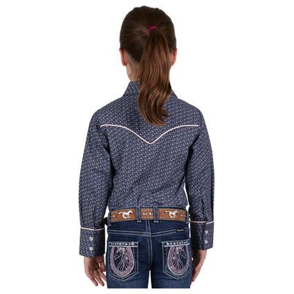 Pure Western - Girl’s Danica Print Western Long Sleeve Shirt