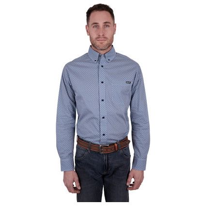 Wrangler - Men’s Bert Print Button  Down Long Sleeve Shirt