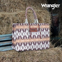 Load image into Gallery viewer, Wrangler Southwestern Oversized Tote Bag - Coffee
