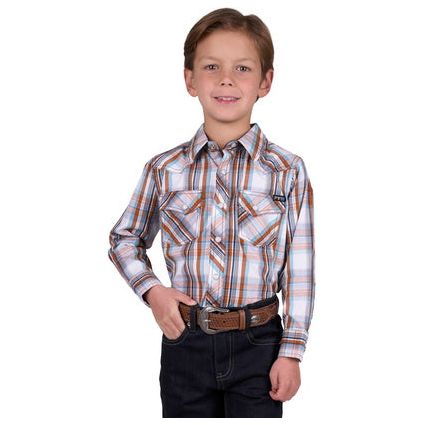 Pure Western - Boy’s Axel Check Western Long Sleeve Shirt