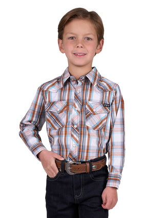 Pure Western - Boy’s Axel Check Western Long Sleeve Shirt