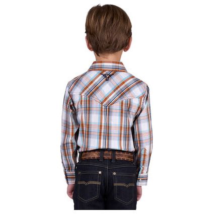 Pure Western - Boy’s Axel Check Western Long Sleeve Shirt