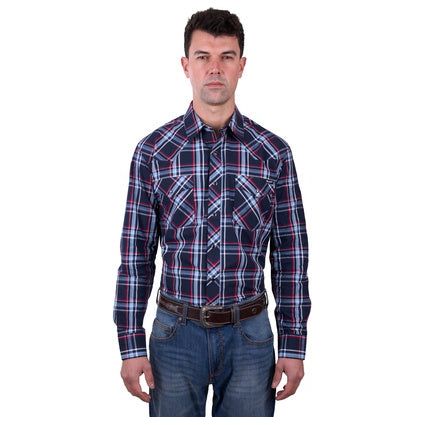 Wrangler - Men’s Hugo Check Western Long Sleeve Shirt