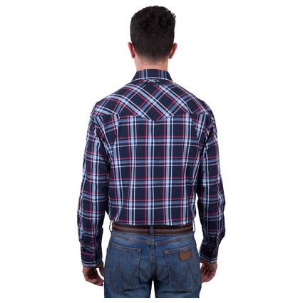 Wrangler - Men’s Hugo Check Western Long Sleeve Shirt