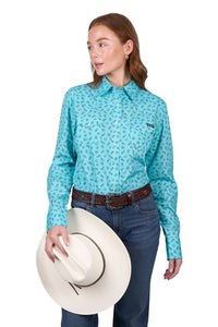 Wrangler - Women’s Janice Print Western Long Sleeve Shirt