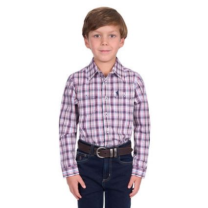 Thomas Cook Boy’s Jeff Check 2-Pocket Long Sleeve Shirt – Navy/Red