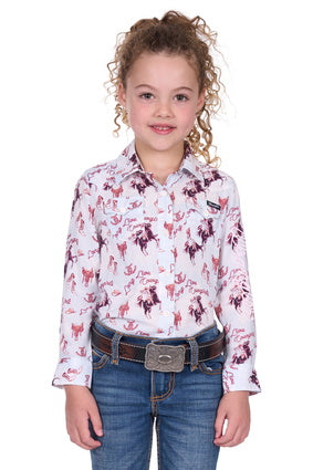 Wrangler - Girl’s Doreen Print   Western Long   Sleeve Shirt