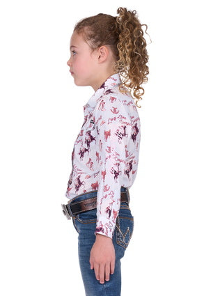 Wrangler - Girl’s Doreen Print   Western Long   Sleeve Shirt
