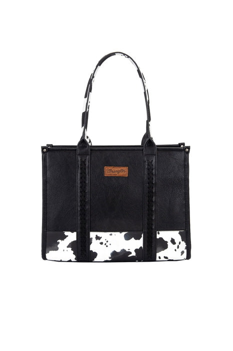 Wrangler Cow Print Tote Bag – Black