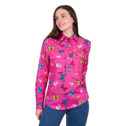 Hard Slog Women’s Giselle Half Placket Long Sleeve Shirt