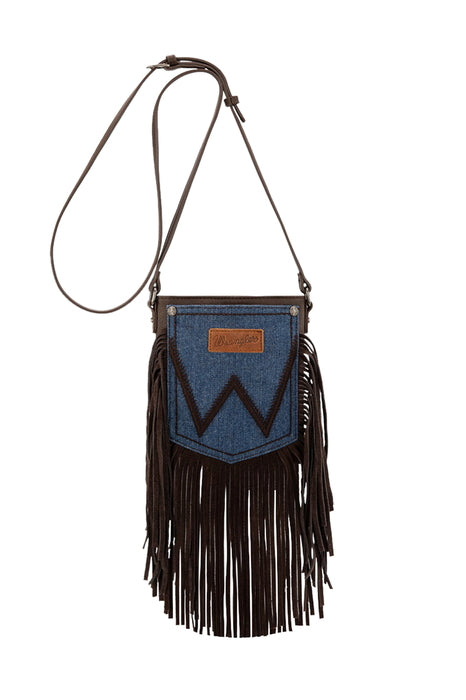 Wrangler® Denim Pocket Fringe Bag - Chocolate