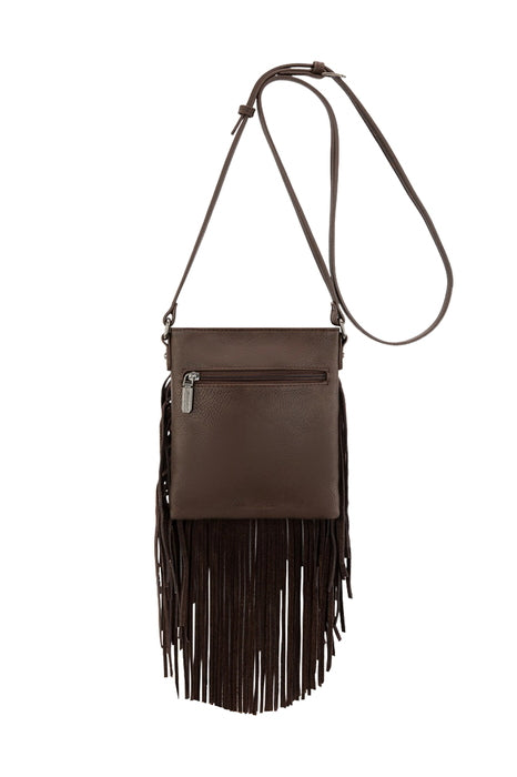 Wrangler® Denim Pocket Fringe Bag - Chocolate