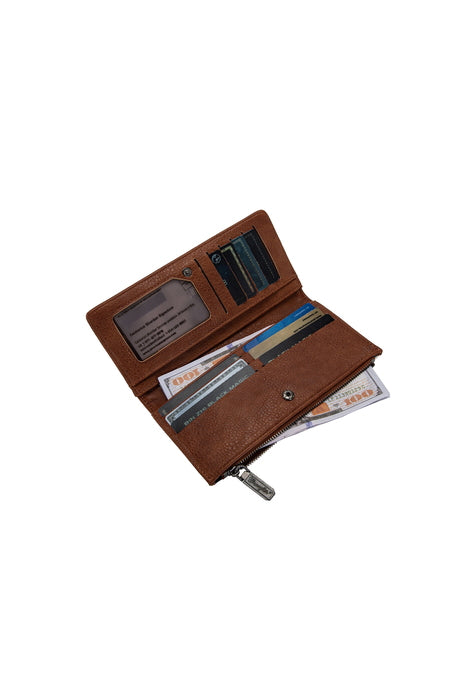Wrangler® Cow Print Slim Wallet - Tan