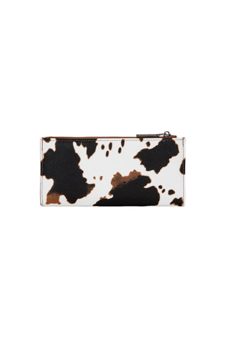 Wrangler® Cow Print Slim Wallet - Black