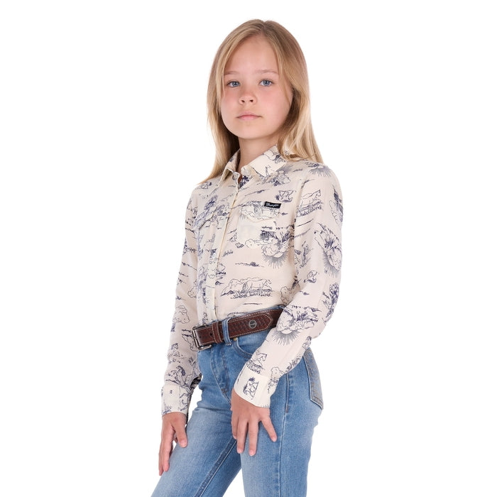 Wrangler Girl’s Ivory Long Sleeve Shirt