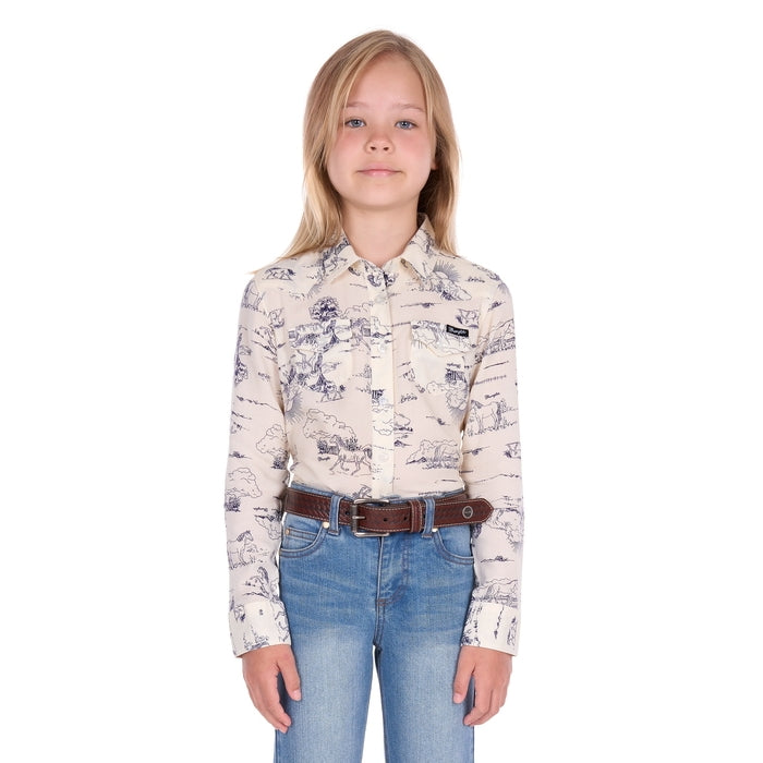 Wrangler Girl’s Ivory Long Sleeve Shirt