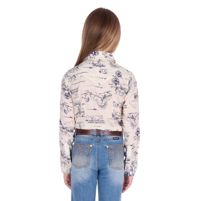 Wrangler Girl’s Ivory Long Sleeve Shirt