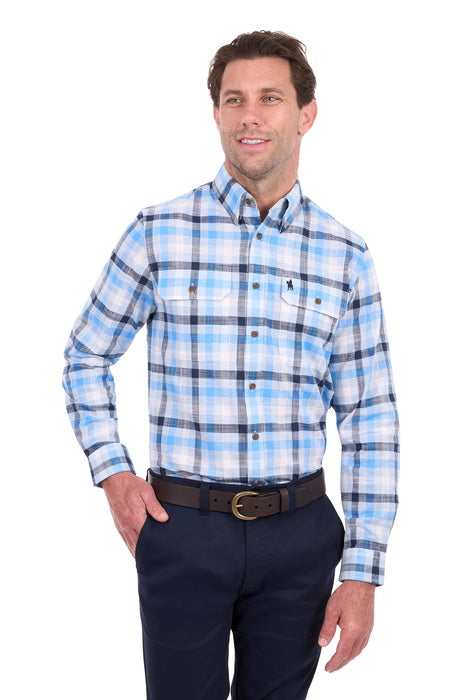 Men’s Jacob Check 2-Pocket Long Sleeve Shirt