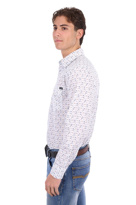 Pure Western Men’s Keith Print Western Long Sleeve Shirt