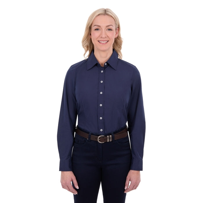 Hard Slog Ladies Long Sleeve Shirt – Navy