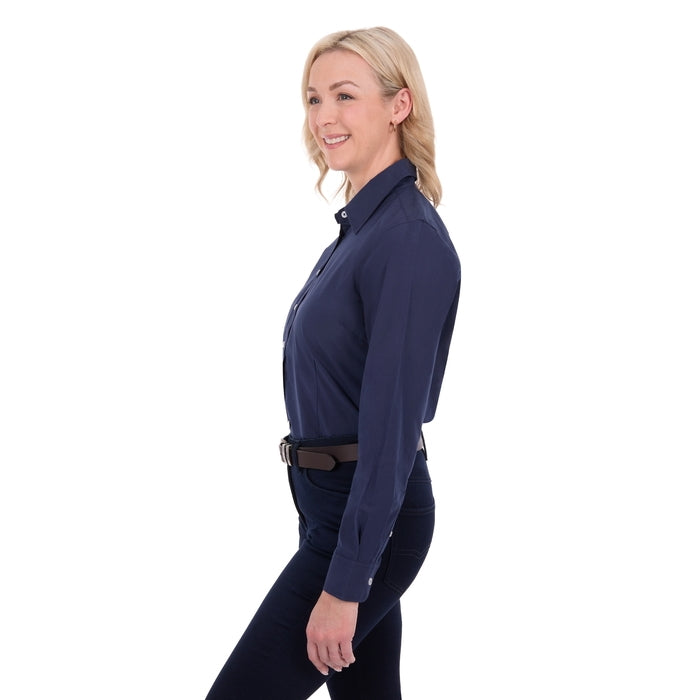 Hard Slog Ladies Long Sleeve Shirt – Navy