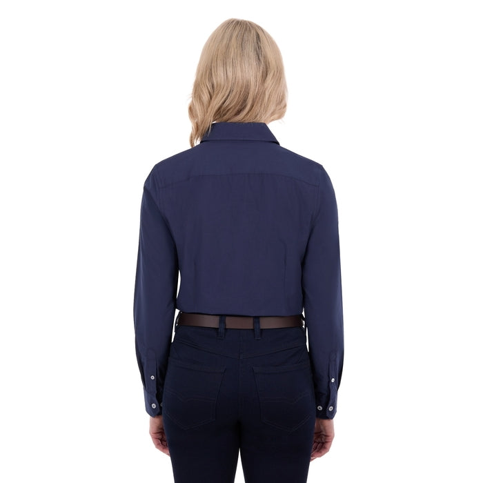 Hard Slog Ladies Long Sleeve Shirt – Navy