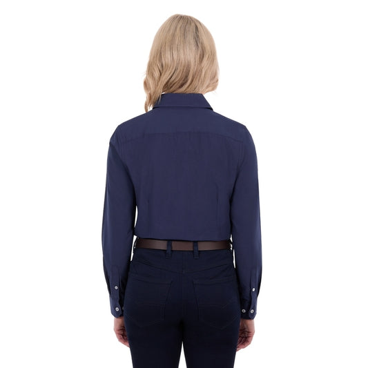 Hard Slog Ladies Long Sleeve Shirt – Navy