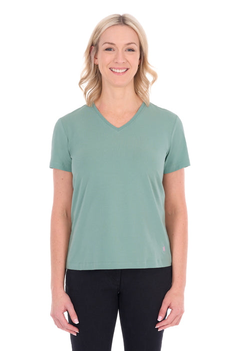 Thomas Cook Women’s V Neck Classic Fit Tee – Sage