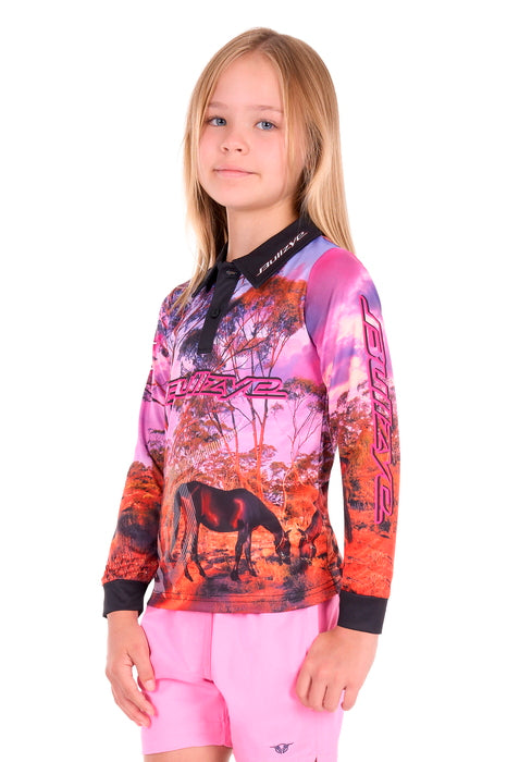 Girl’s Grazing Horse Long Sleeve Tee