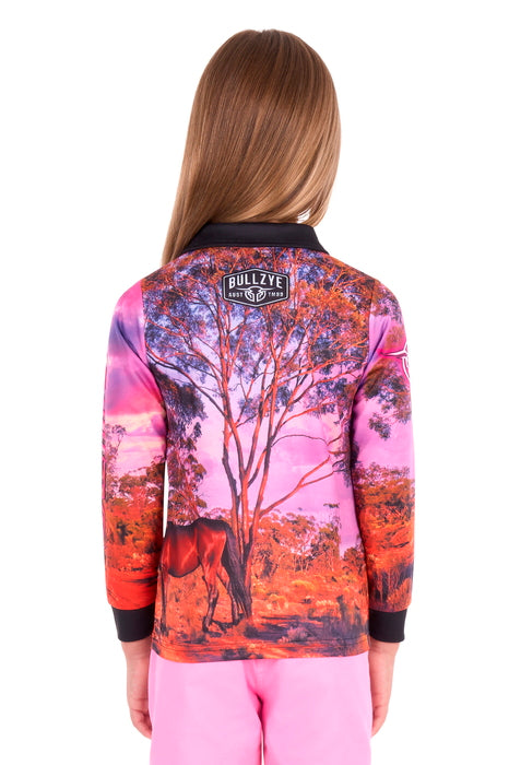 Girl’s Grazing Horse Long Sleeve Tee