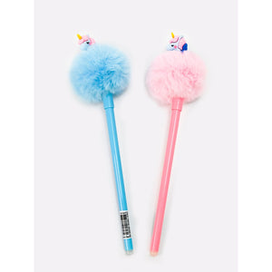 Unicorn Rainbow Pom Pom Pen