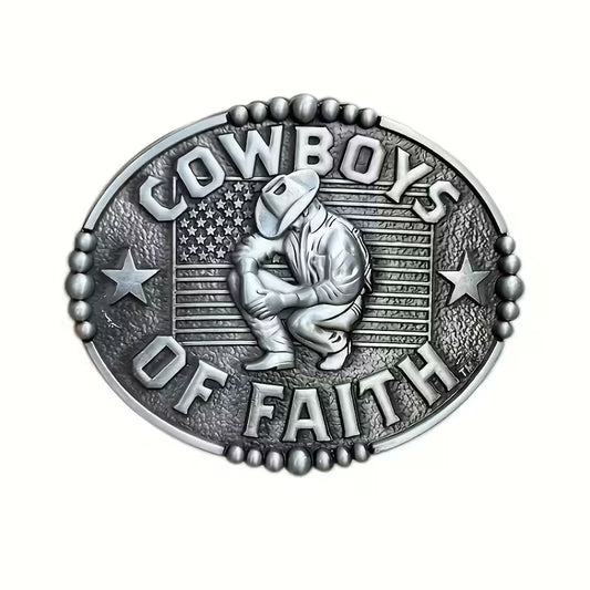 “Cowboys of Faith” Western Belt Buckle