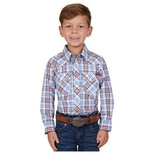 Load image into Gallery viewer, Pure Western - Boy’s Lucas Check Western Long Sleeve Shirt
