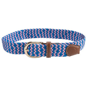 Huntington Braided Equestrian Belt - Blue/Pink