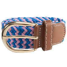 Load image into Gallery viewer, Huntington Braided Equestrian Belt - Blue/Pink
