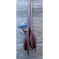 Toprail Equine - 8 Foot Leather Stamped Split Reins