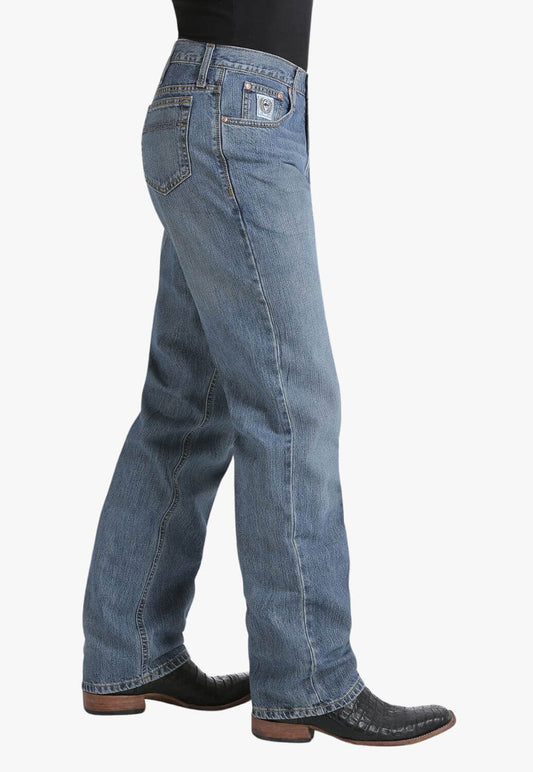 Cinch - 38" Leg Men’s White Label Relaxed Fit Jeans – Medium Stonewash