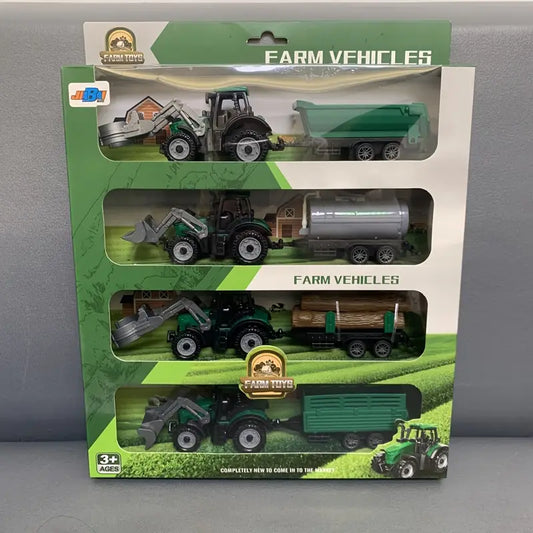 4pcs Agricultural Tractor Set – Green