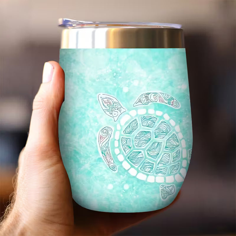 Sea Turtle 12oz Stainless Steel Insulated Travel Cup – Reusable Hot & Cold Drink Mug